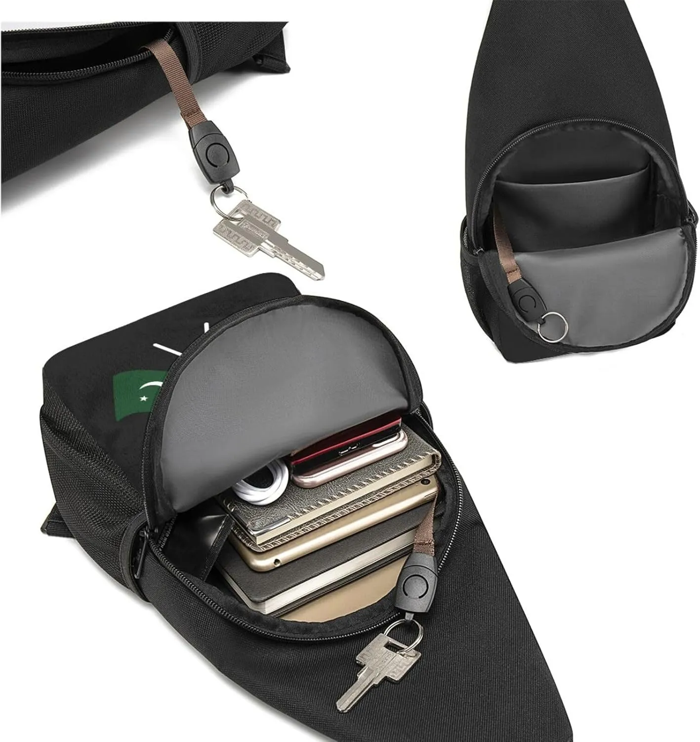 American And Pakistan Flag Chest Pack Leisure Shoulder Crossbody Chest Bag