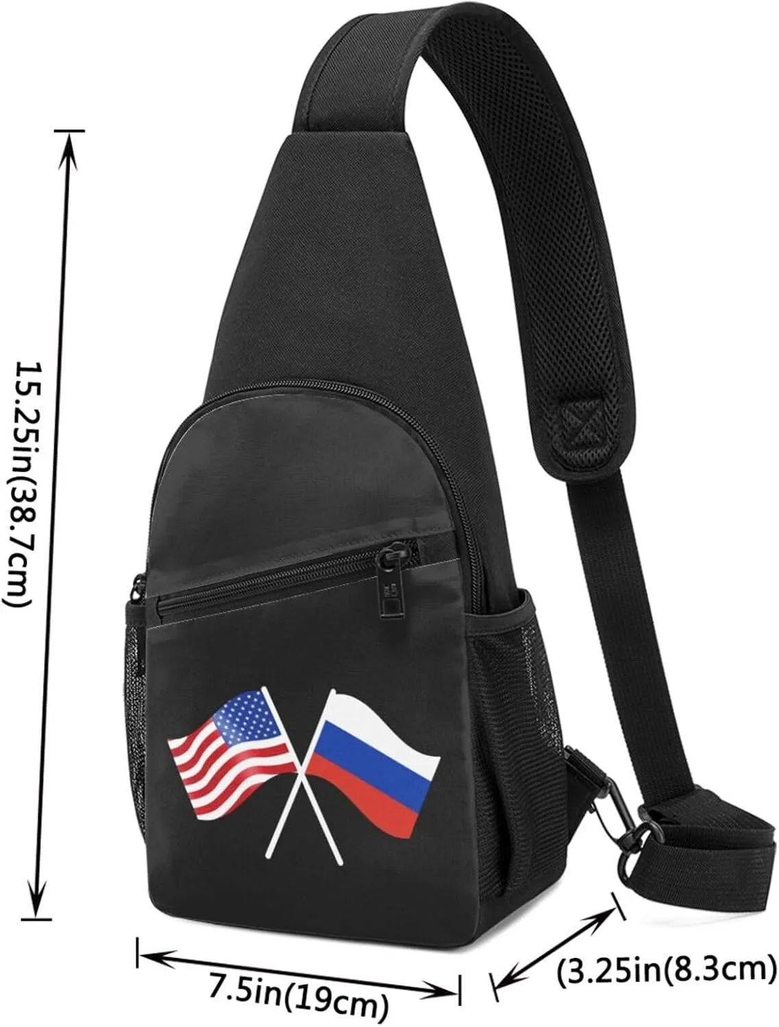 American And Russia Flag Chest Pack Leisure Shoulder Crossbody Chest Bag