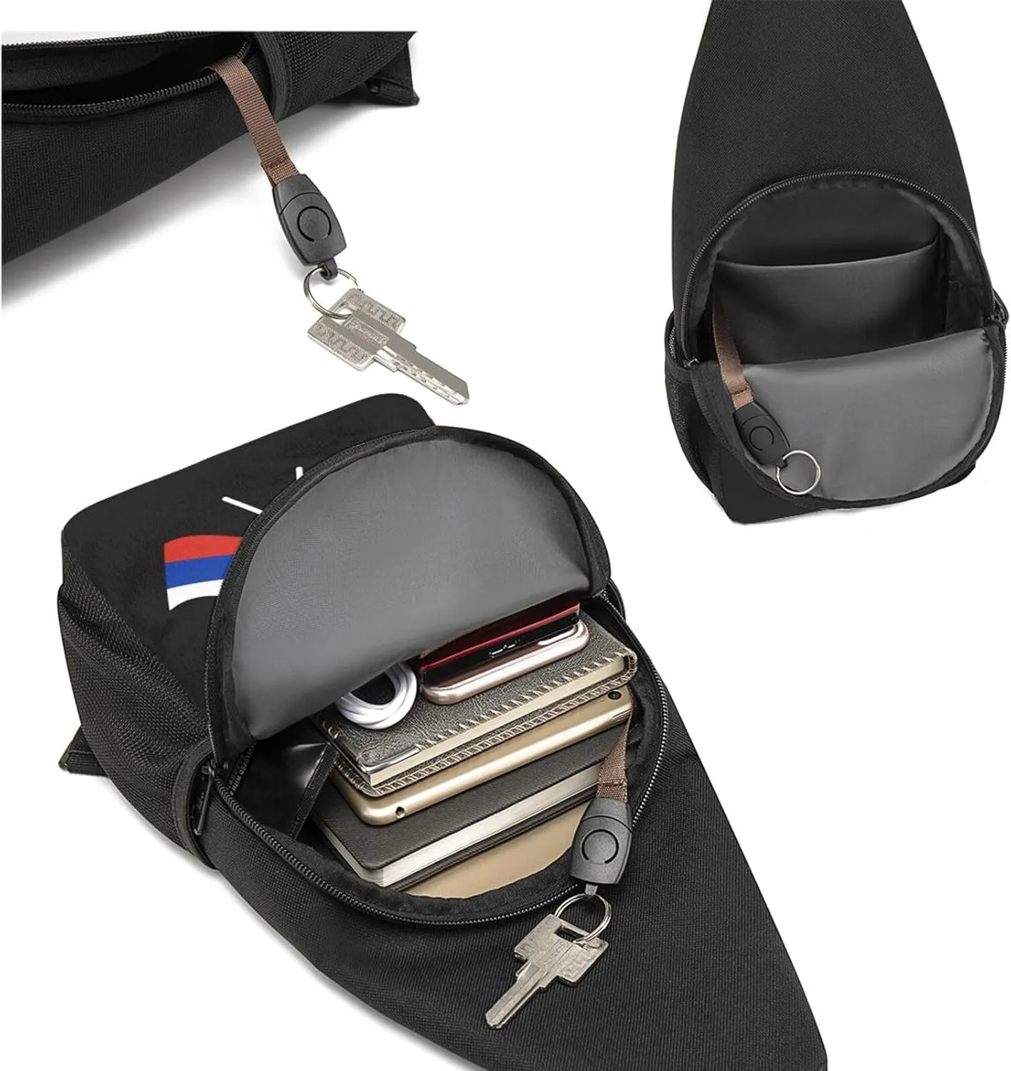 American And Russia Flag Chest Pack Leisure Shoulder Crossbody Chest Bag