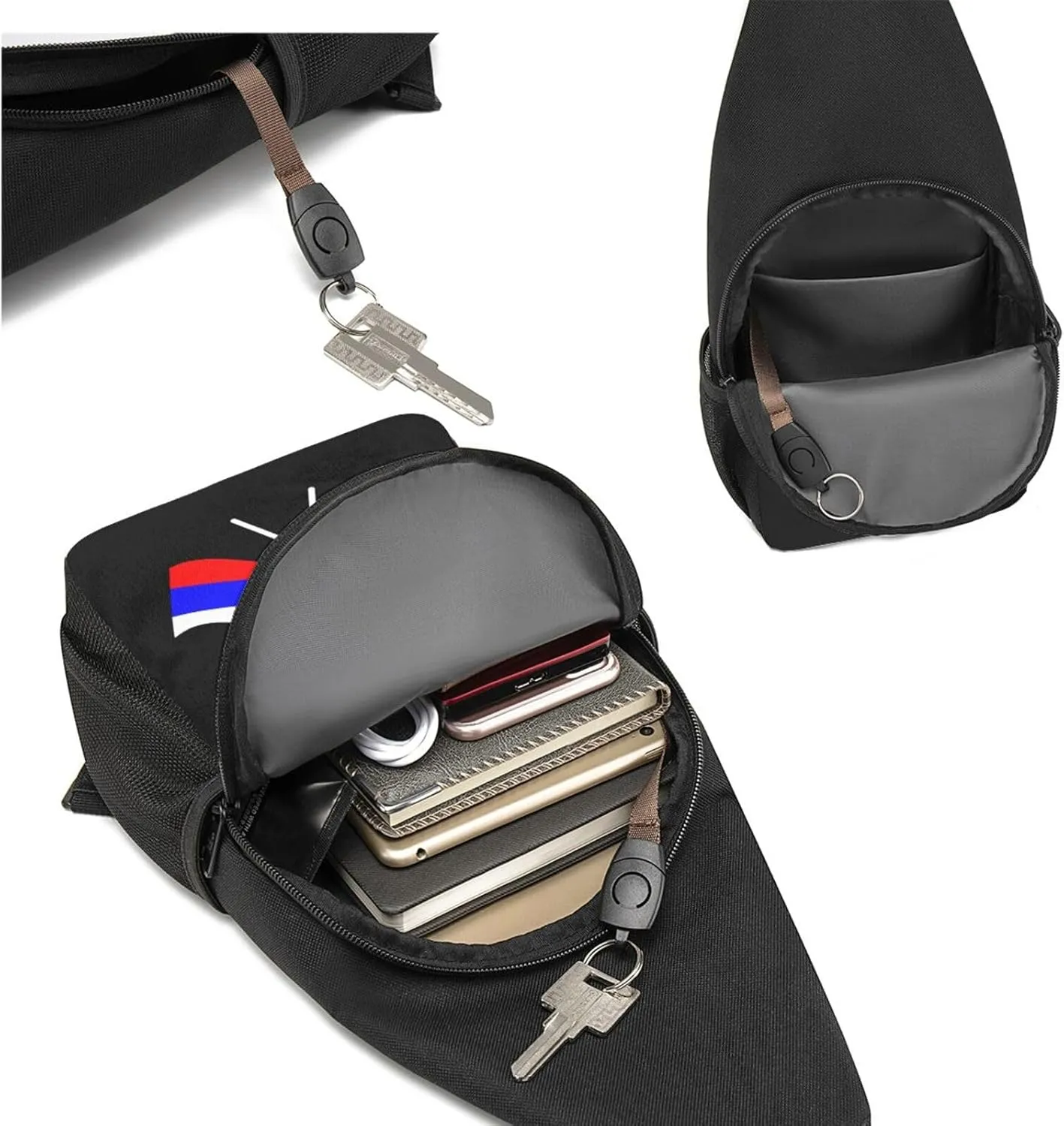 American And Slovenia Flag Chest Pack Leisure Shoulder Crossbody Chest Bag