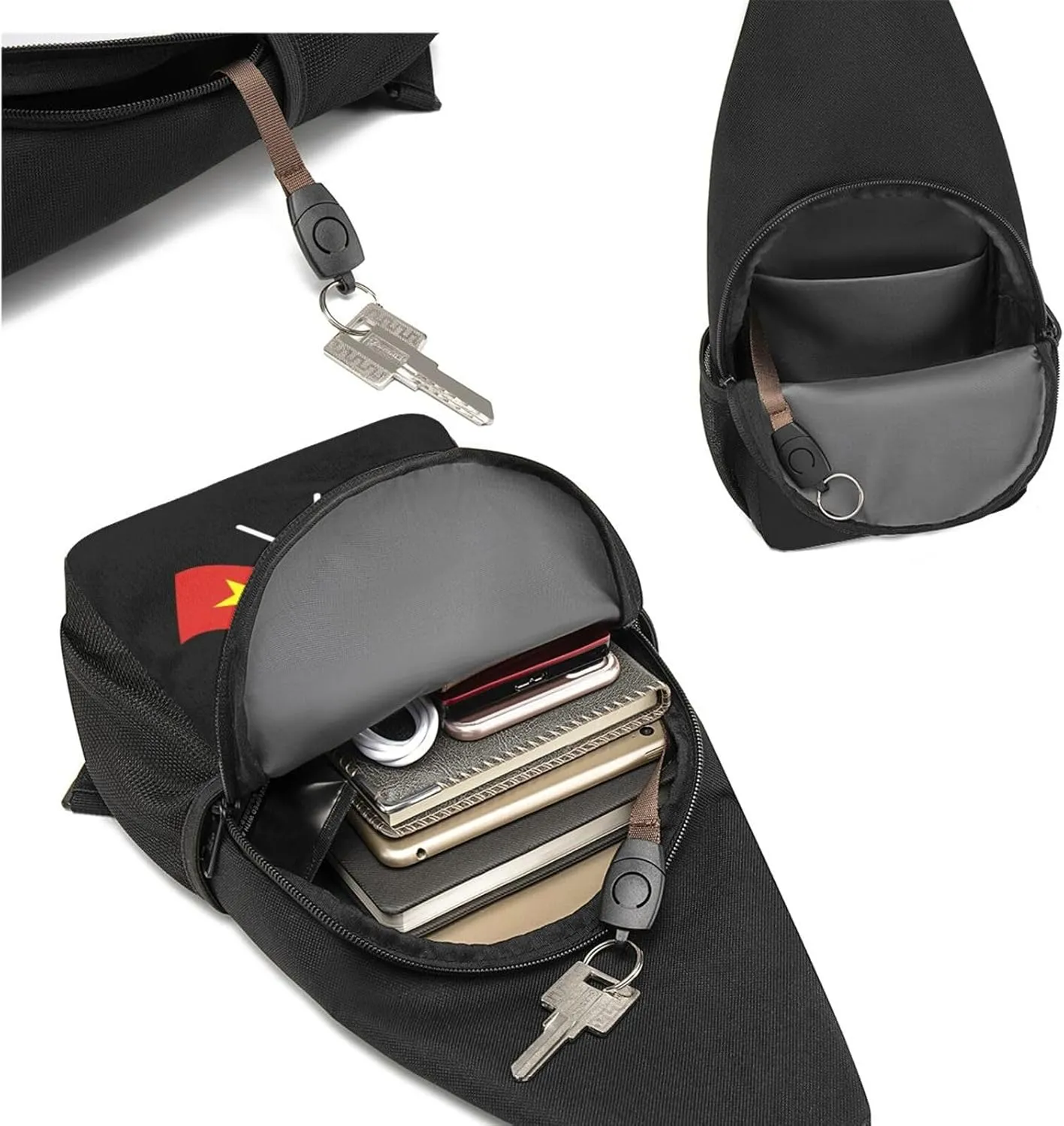 American And Vietnam Flag Chest Pack Leisure Shoulder Crossbody Chest Bag