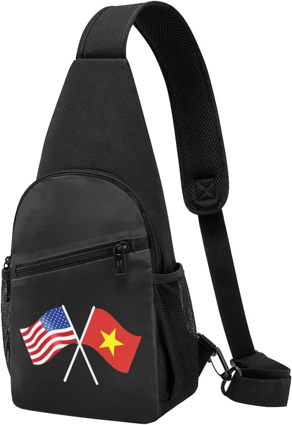 American And Vietnam Flag Chest Pack Leisure Shoulder Crossbody Chest Bag