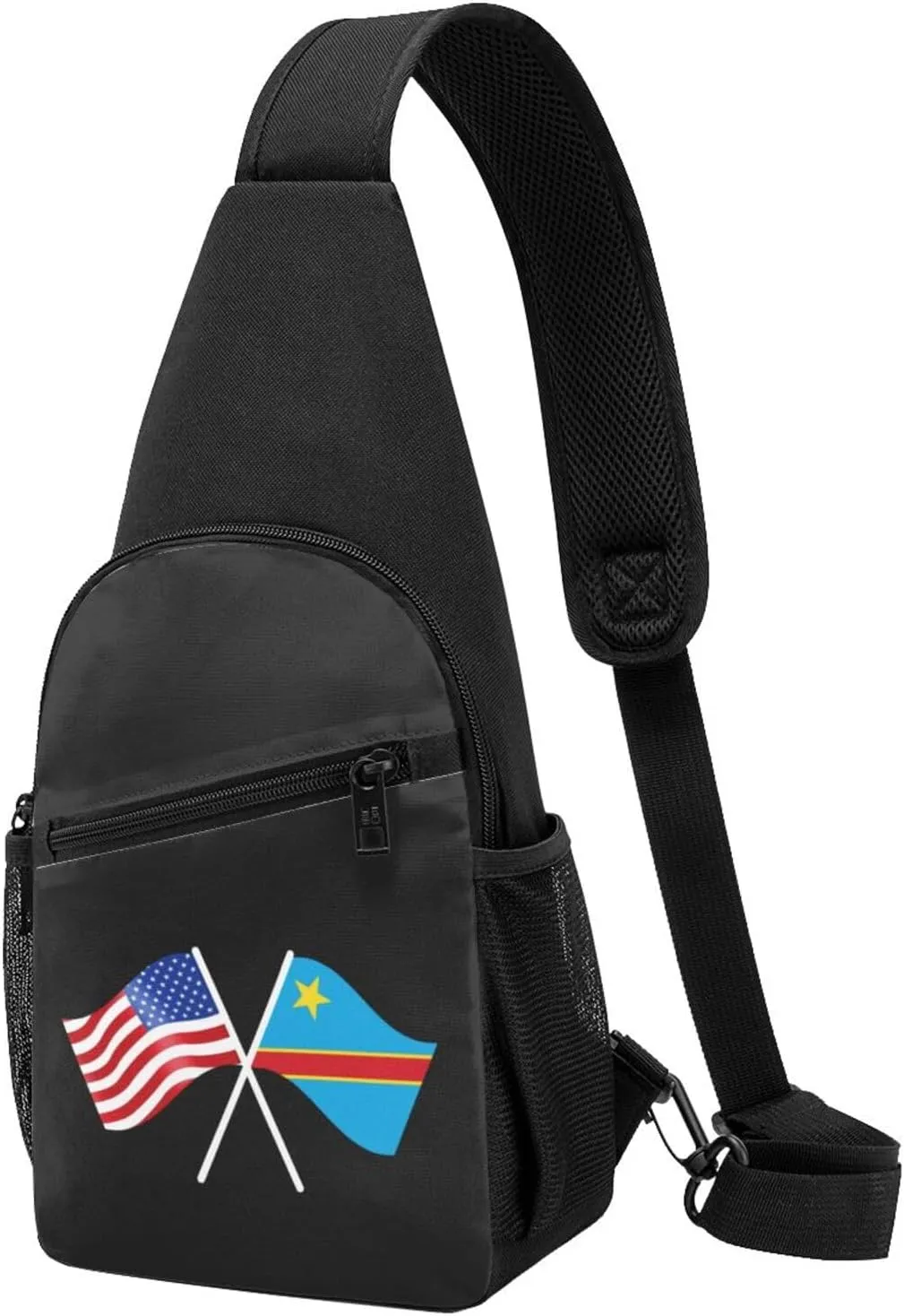 American Flag of the Democratic Republic of the Congo Chest Pack Leisure Shoulder Crossbody Chest Bag