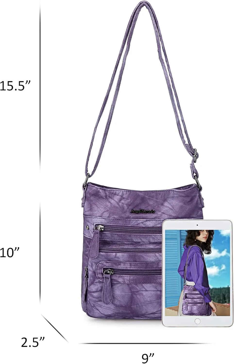 Angel Barcelo Crossbody Bags for Women,Ultra Soft Leather Purses for Women