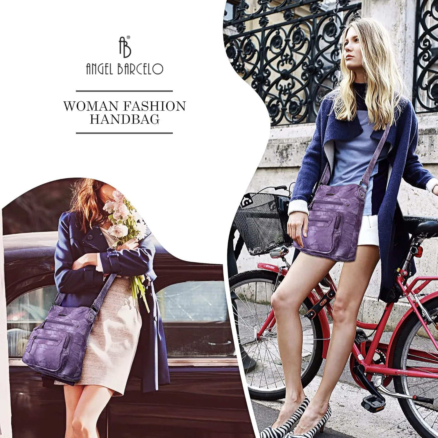 Angel Barcelo Crossbody Bags for Women,Ultra Soft Leather Purses for Women
