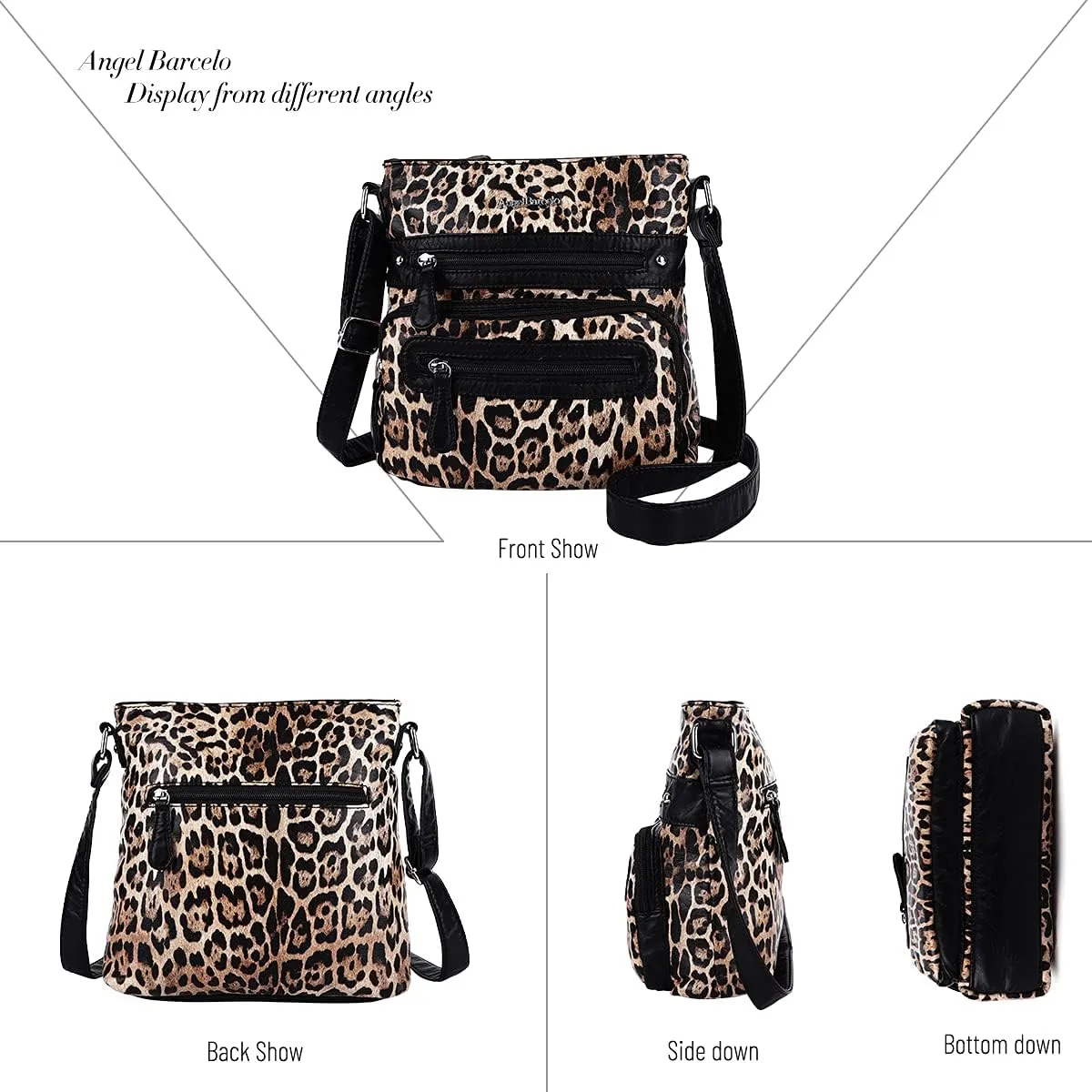 Angel Barcelo Crossbody Bags for Women,Ultra Soft Leather Purses for Women
