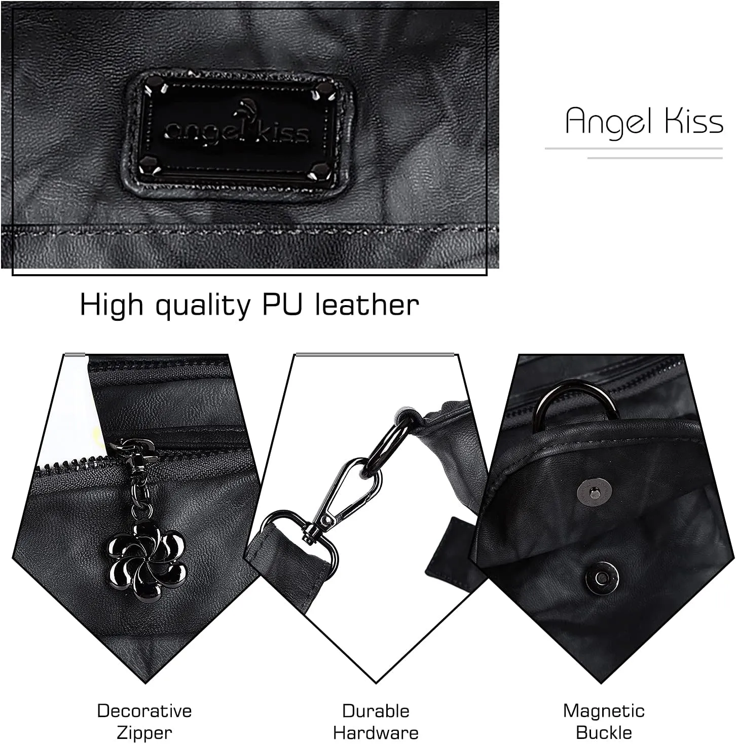 Angel Kiss Purses and Handbag for Women Soft PU Leather Shoulder Handbag Women Tote Satchel Bags Top Handle Satchel