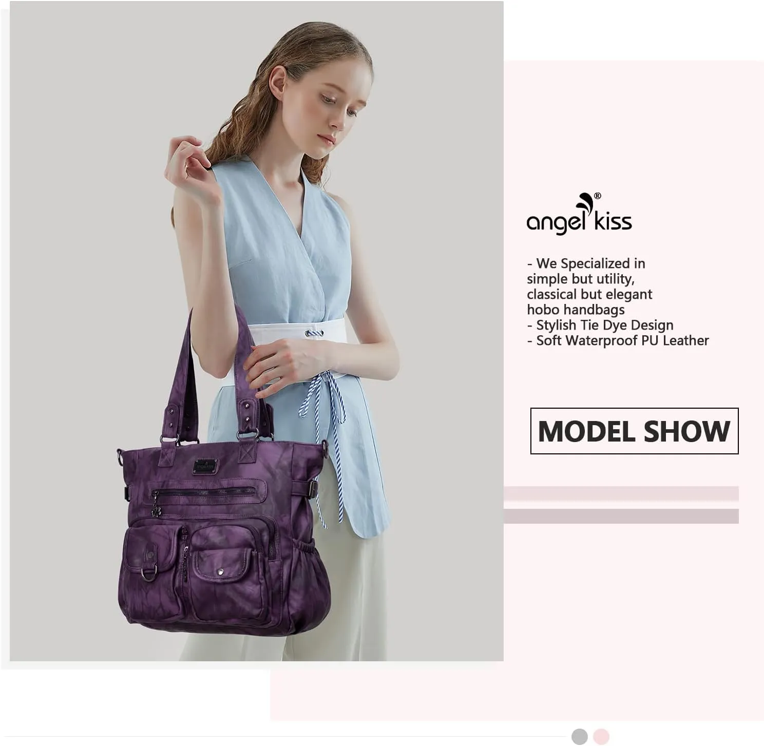 Angelkiss Purses and Handbag for Women Soft Leather Hobo Bags Satchel Shoulder Bags Ladies Tote Crossbody Bag