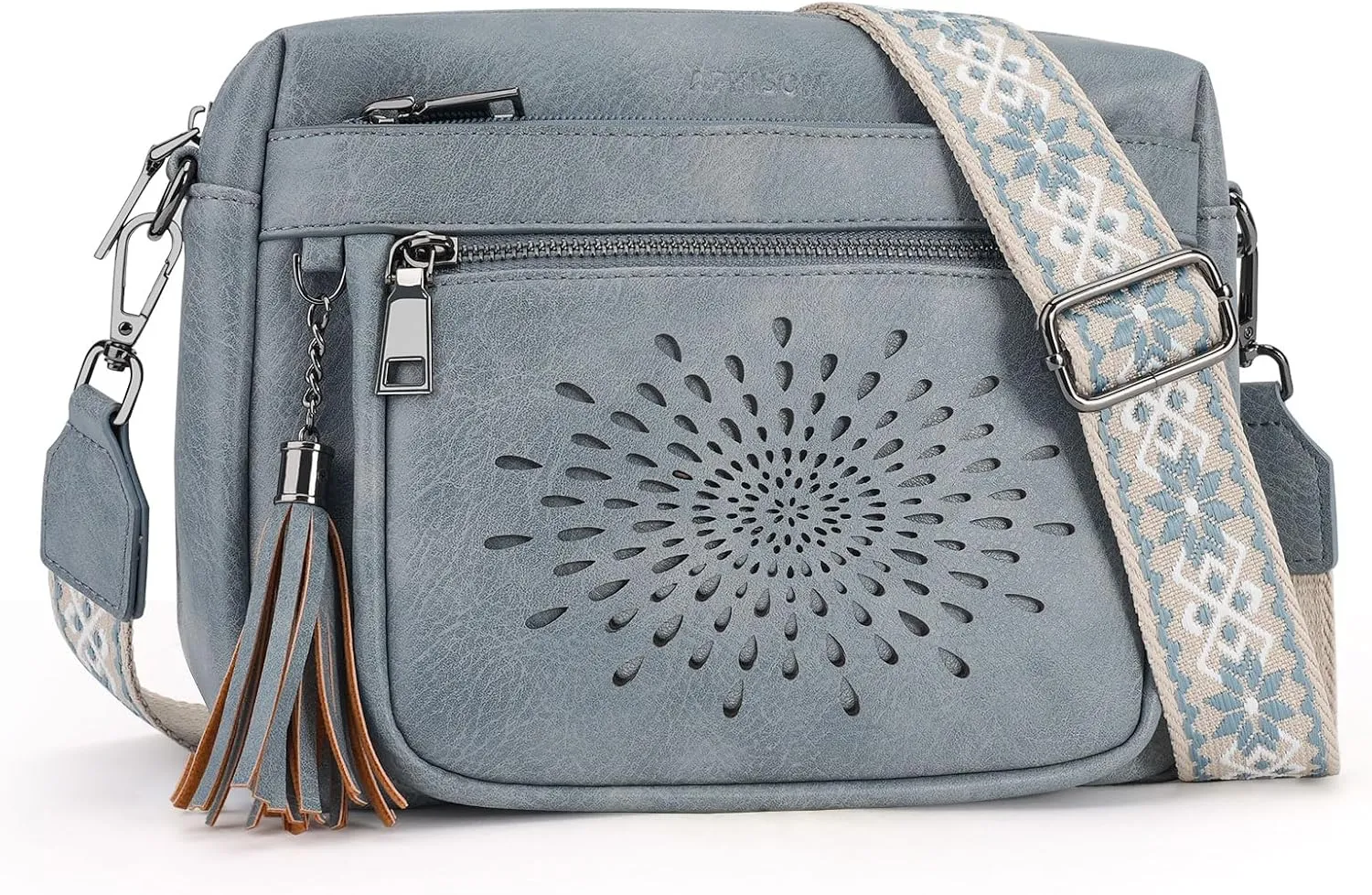 APHISON Crossbody Purse for Women，Small Crossbody Bags Trendy Vegan Leather Shoulder bag with Adjustable Strap and Tassel
