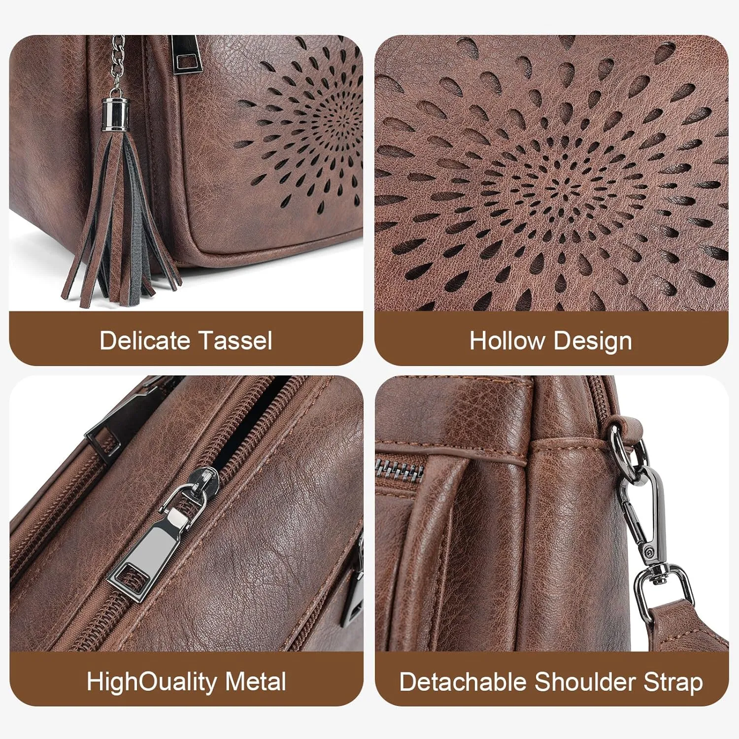 APHISON Crossbody Purse for Women，Small Crossbody Bags Trendy Vegan Leather Shoulder bag with Adjustable Strap and Tassel
