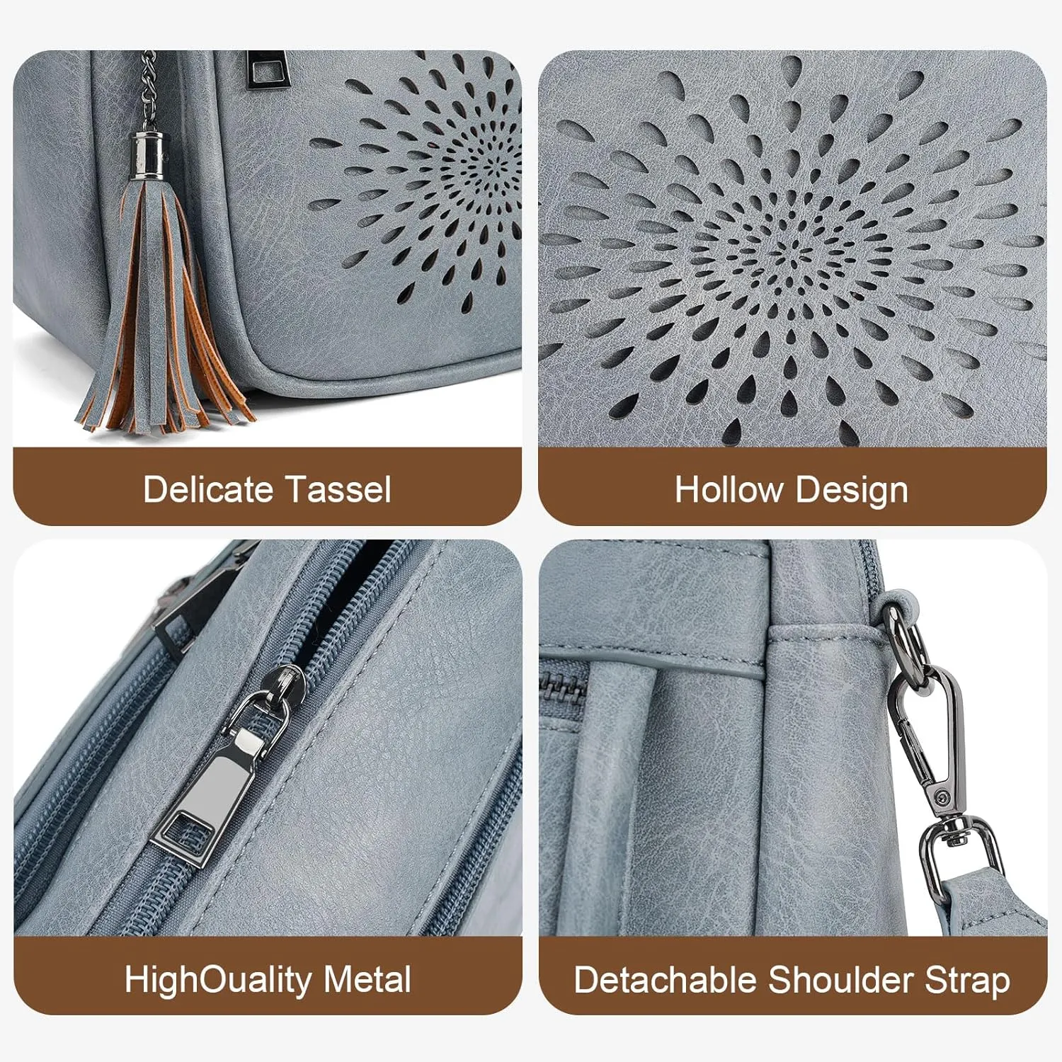APHISON Crossbody Purse for Women，Small Crossbody Bags Trendy Vegan Leather Shoulder bag with Adjustable Strap and Tassel
