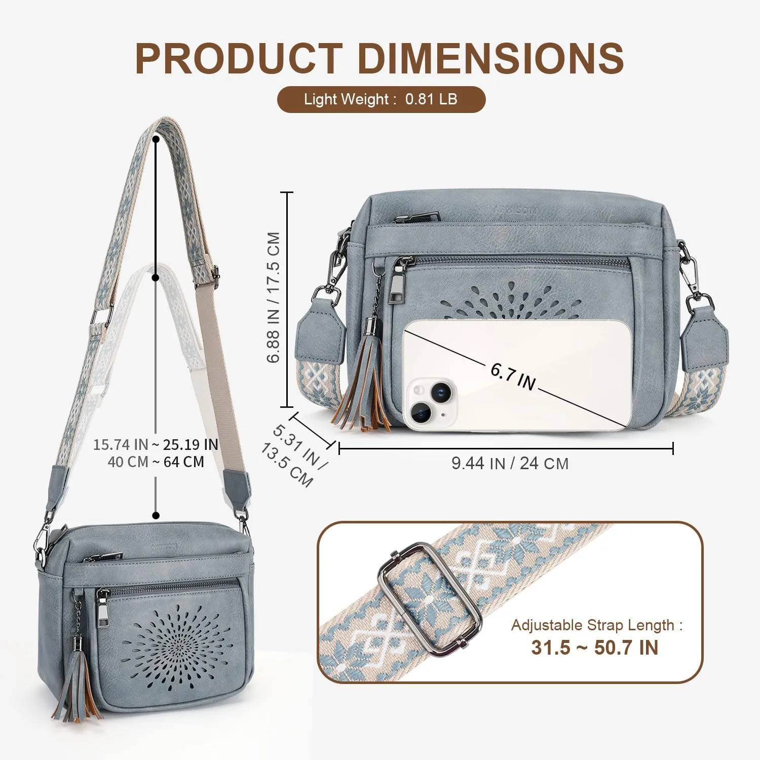 APHISON Crossbody Purse for Women，Small Crossbody Bags Trendy Vegan Leather Shoulder bag with Adjustable Strap and Tassel