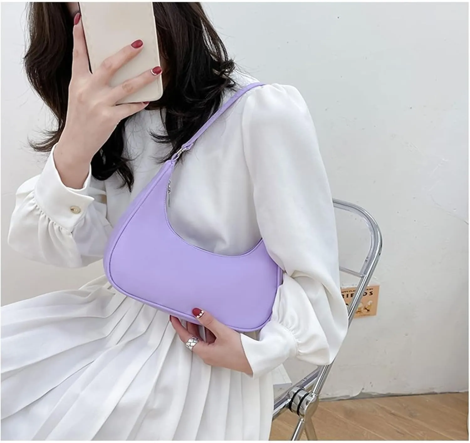 Armpit Purse Fashion Women Butterfly Chain Shoulder Underarm Bags Purses Handbags Elegant PU Hobo Bags