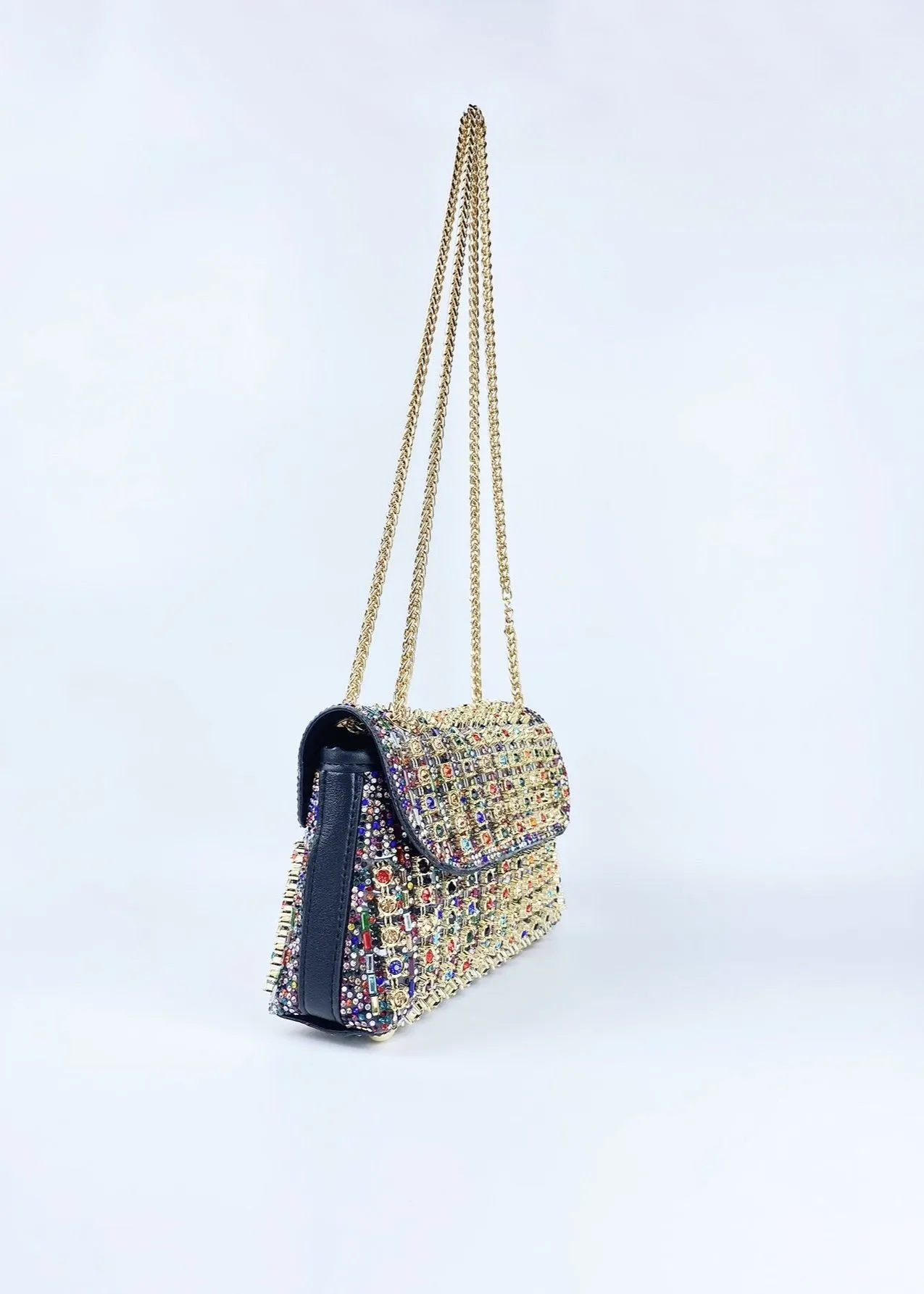 Aurora - Multi-Color Crystal Chain Shoulder Bag