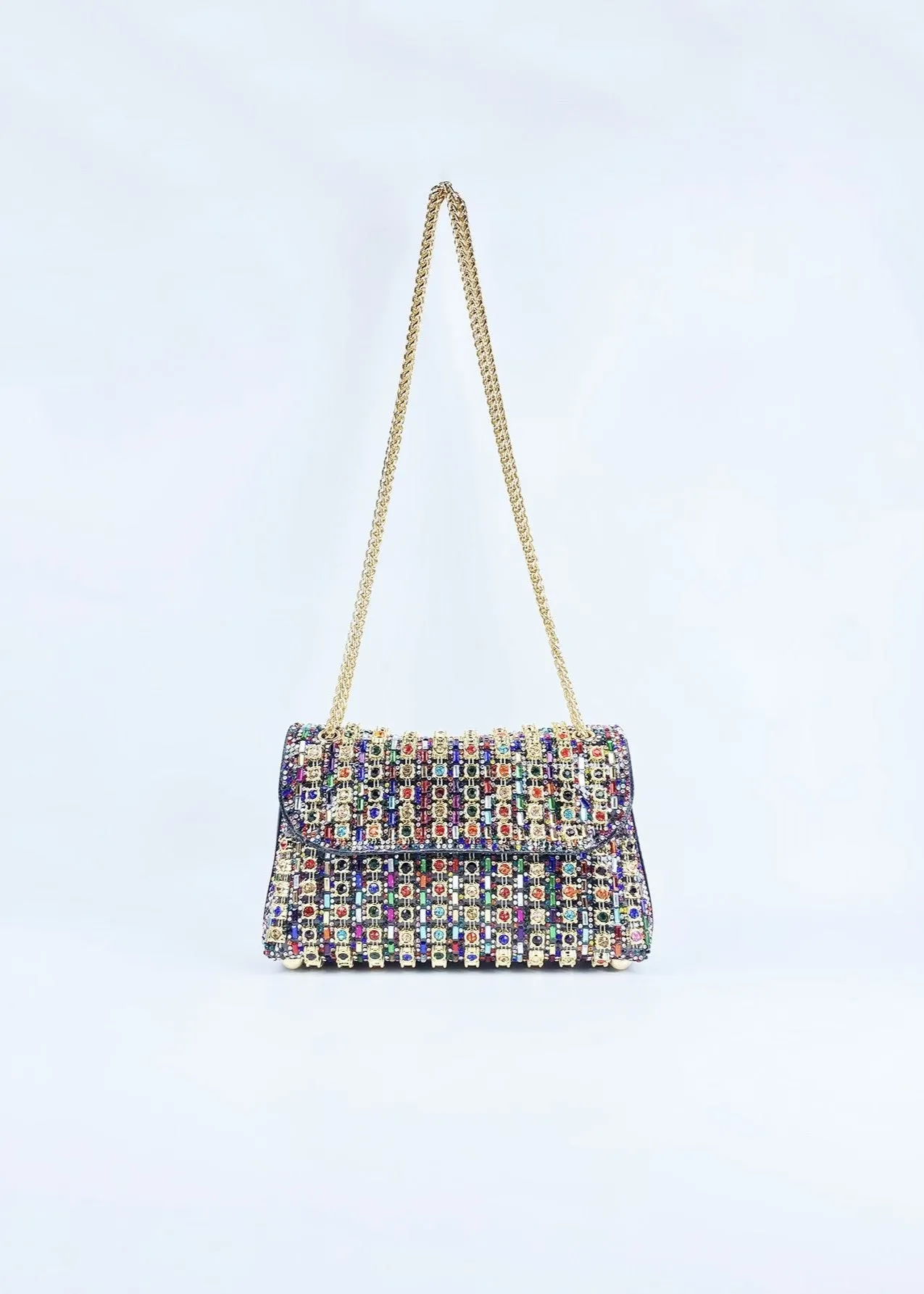 Aurora - Multi-Color Crystal Chain Shoulder Bag