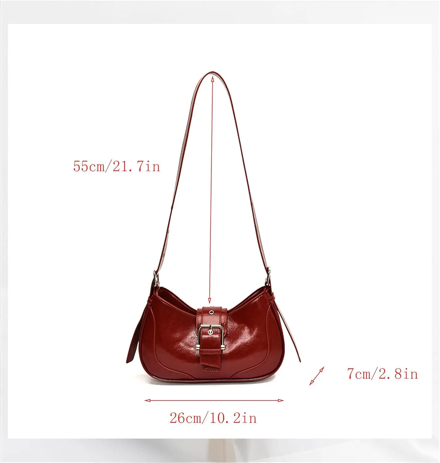 Ayliss Shoulder Bag for Women Red Purse Y2k Top Handle Bag Burgundy Purse Vegan Leather Tote Handbag Clutch Hobo Studded