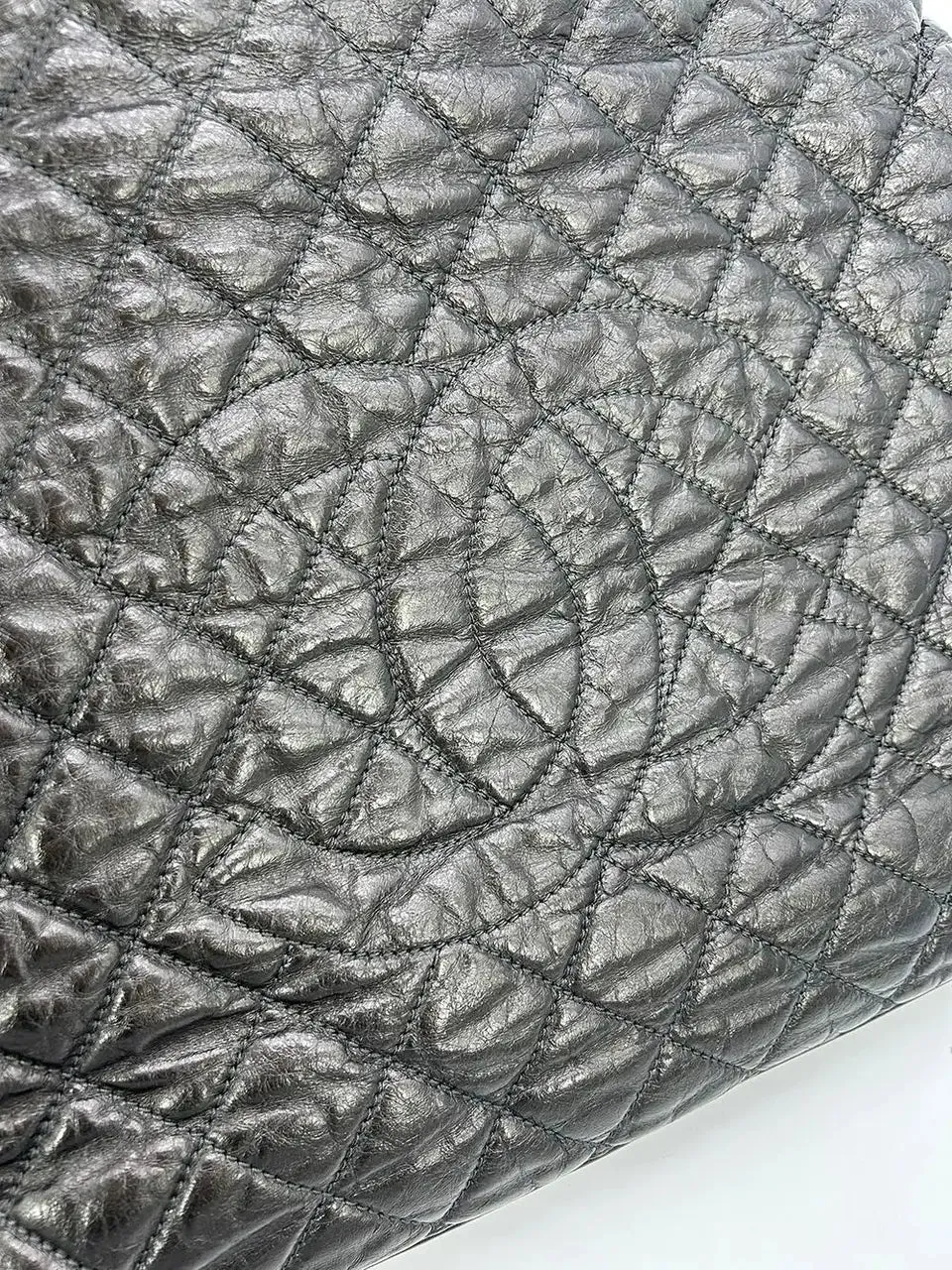 Bag Chanel Chain Affordable delivery fees Convenient delivery Metallic Leather Grey Tote Me Shoulder