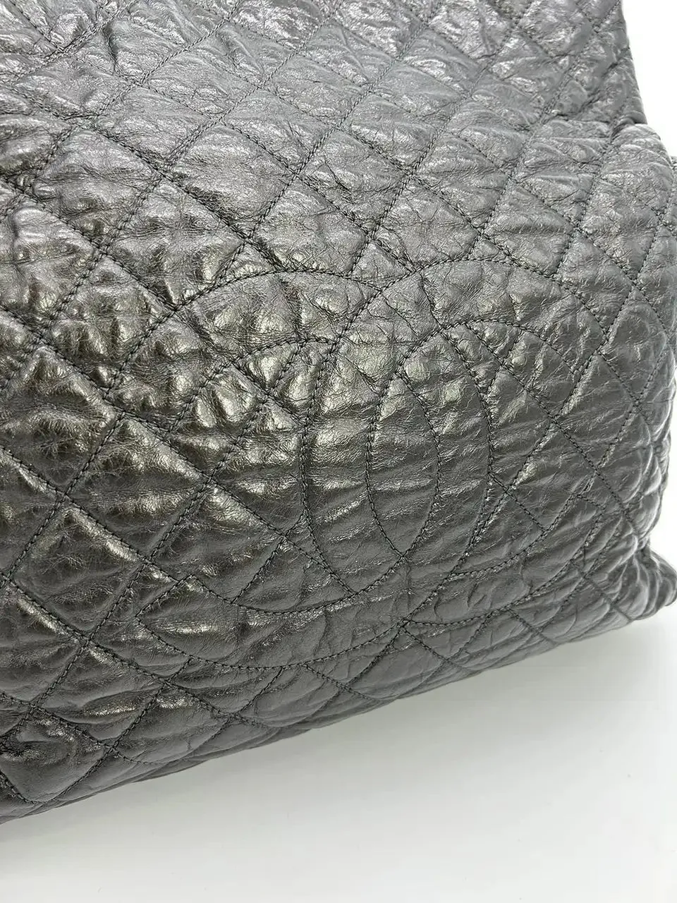Bag Chanel Chain Affordable delivery fees Convenient delivery Metallic Leather Grey Tote Me Shoulder