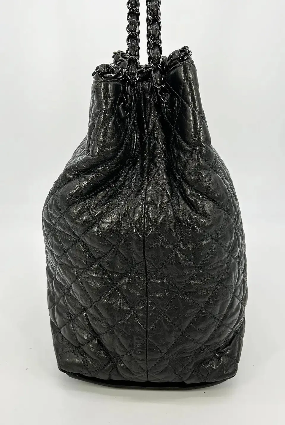 Bag Chanel Chain Affordable delivery fees Convenient delivery Metallic Leather Grey Tote Me Shoulder