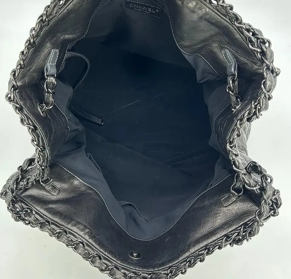 Bag Chanel Chain Affordable delivery fees Convenient delivery Metallic Leather Grey Tote Me Shoulder
