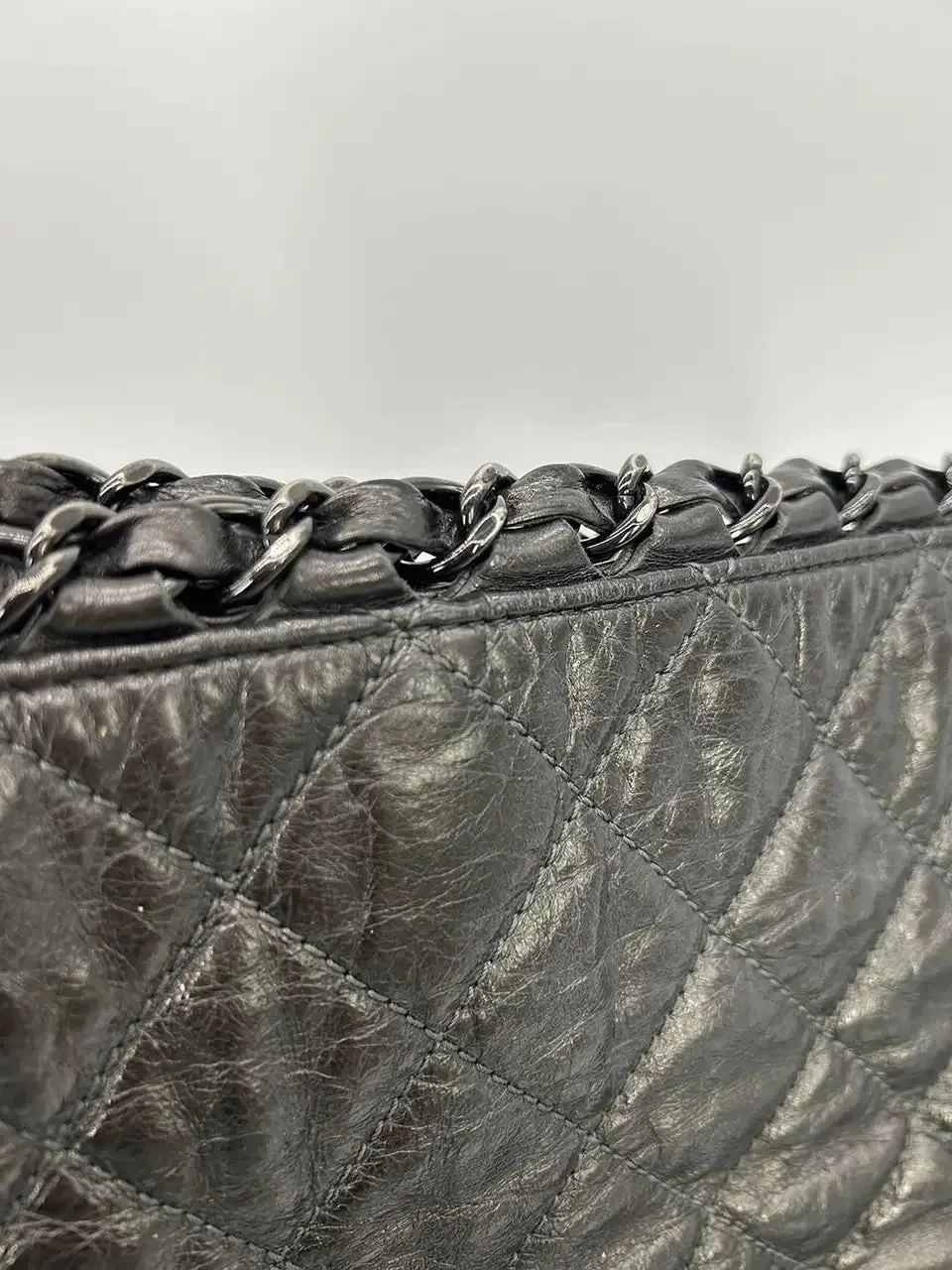 Bag Chanel Chain Affordable delivery fees Convenient delivery Metallic Leather Grey Tote Me Shoulder