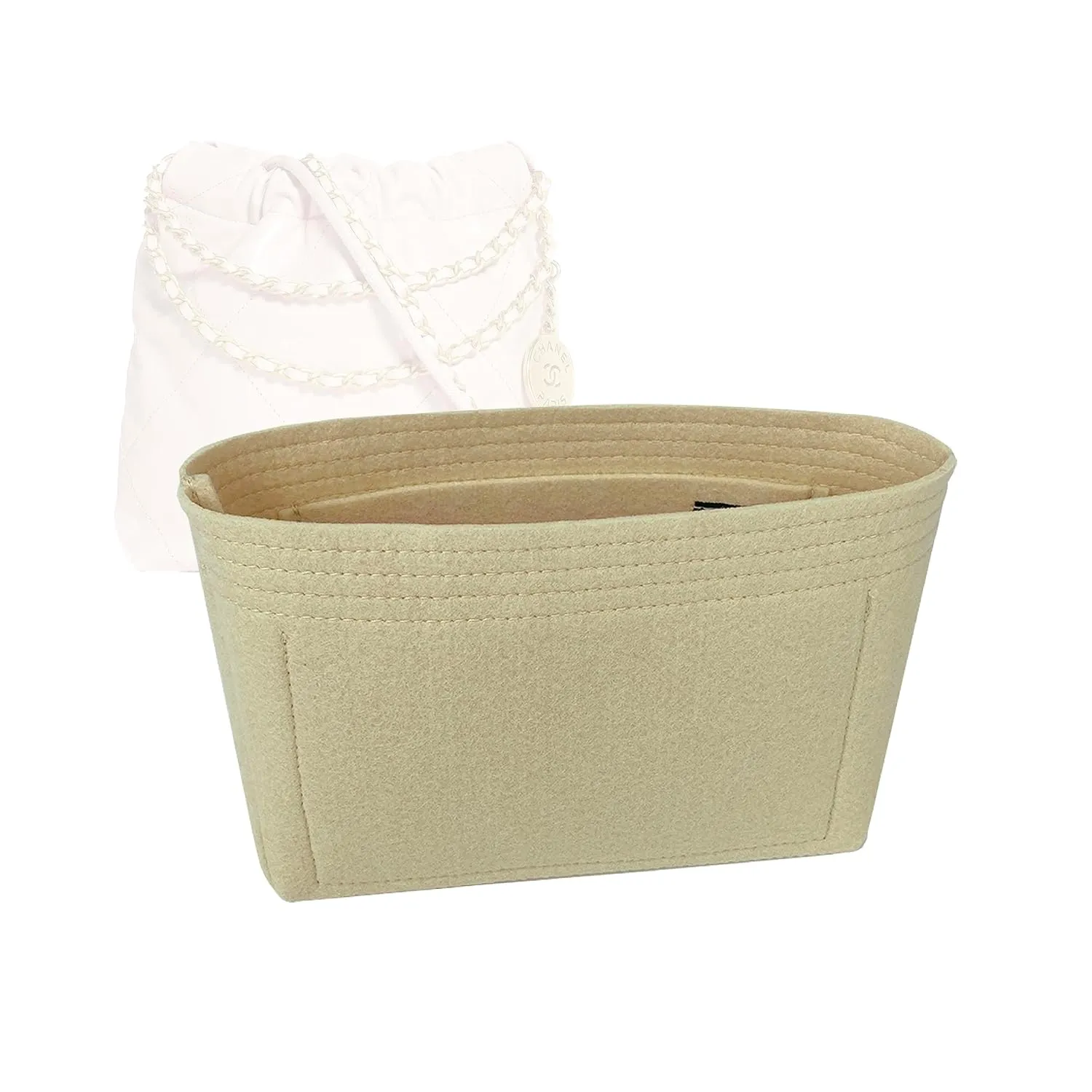 Bag Organizer for Chanel 22 Mini Handbag (Ref: AS3980) Bag - Premium Felt Purse Handbag Insert Liner Shaper (Handmade) Soft Structure Support
