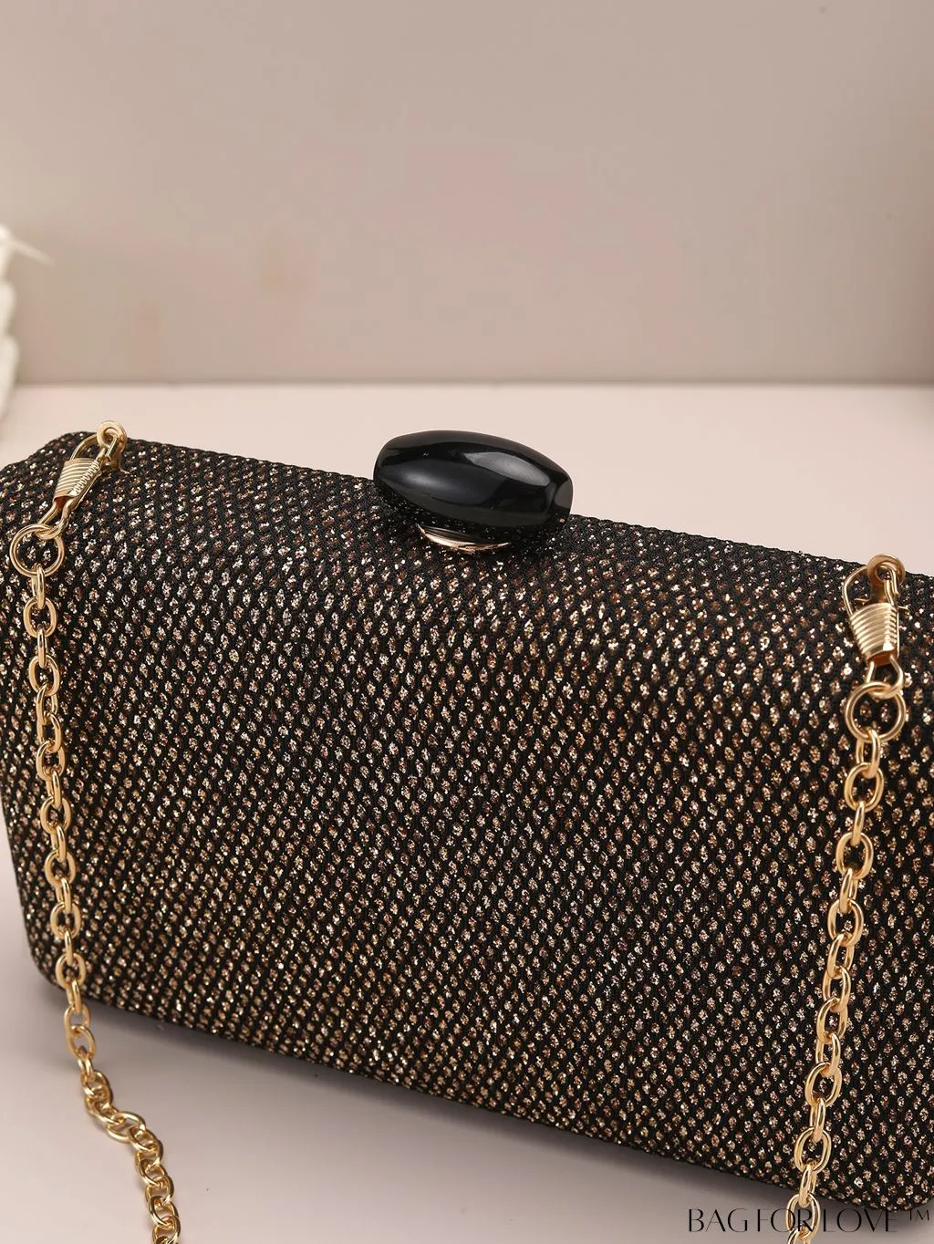 BagForLove - Black Mesh Acrylic Clutch: Sleek & Glamorous Evening Essential