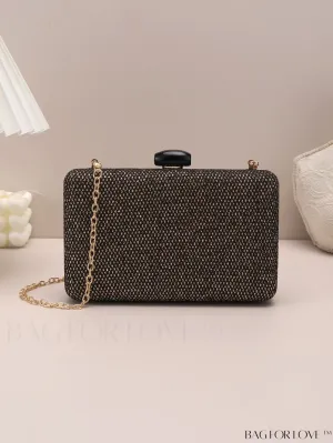 BagForLove - Black Mesh Acrylic Clutch: Sleek & Glamorous Evening Essential