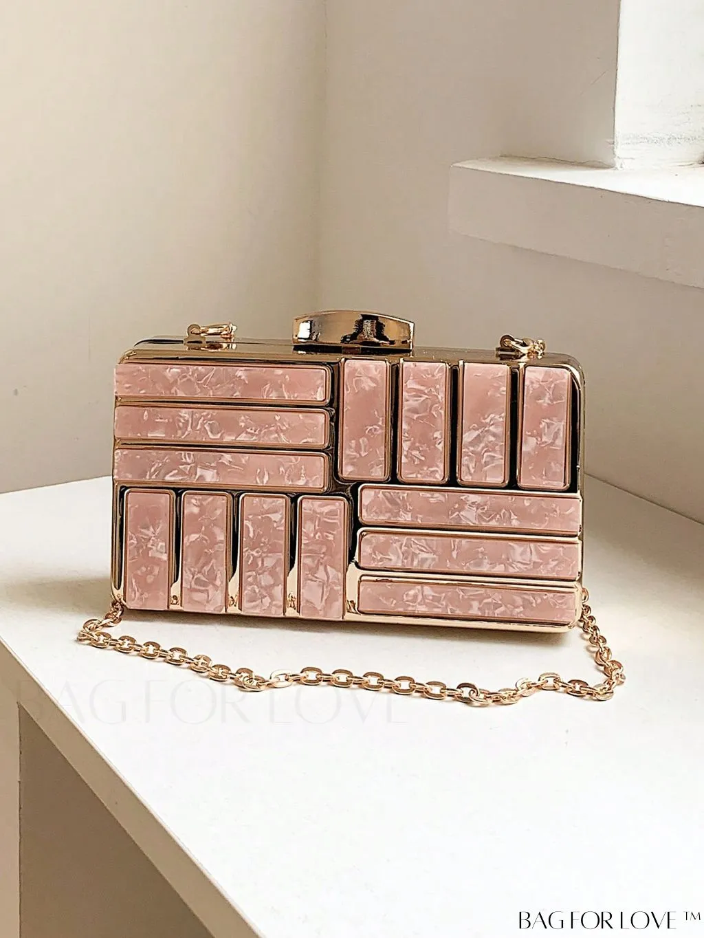 BagForLove - Chic Marble Box Bag: Ideal Bridal Accessory for Weddings, Proms, and Parties