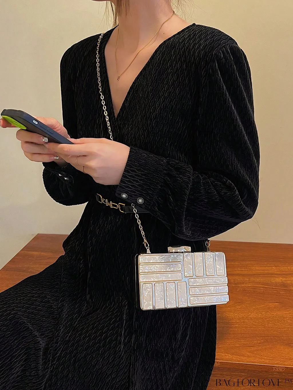 BagForLove - Chic Marble Box Bag: Ideal Bridal Accessory for Weddings, Proms, and Parties