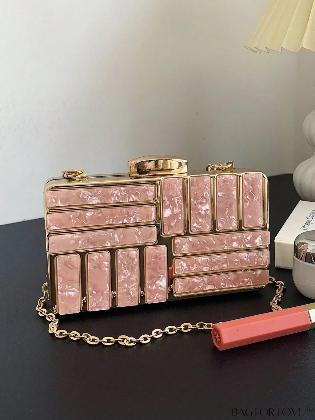 BagForLove - Chic Marble Box Bag: Ideal Bridal Accessory for Weddings, Proms, and Parties