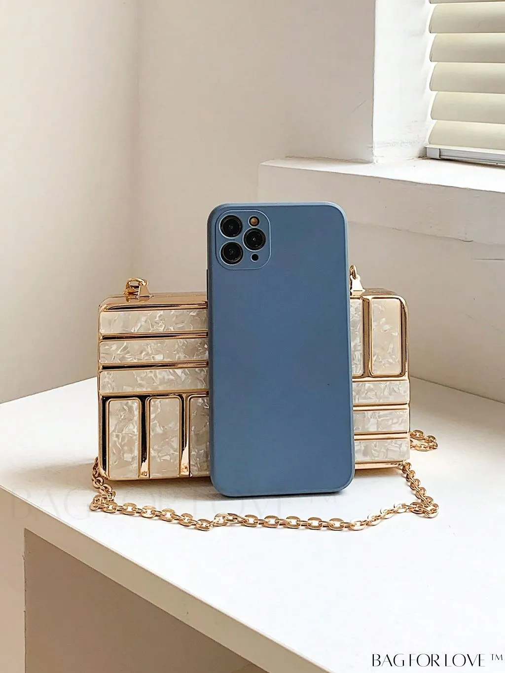 BagForLove - Chic Marble Box Bag: Ideal Bridal Accessory for Weddings, Proms, and Parties