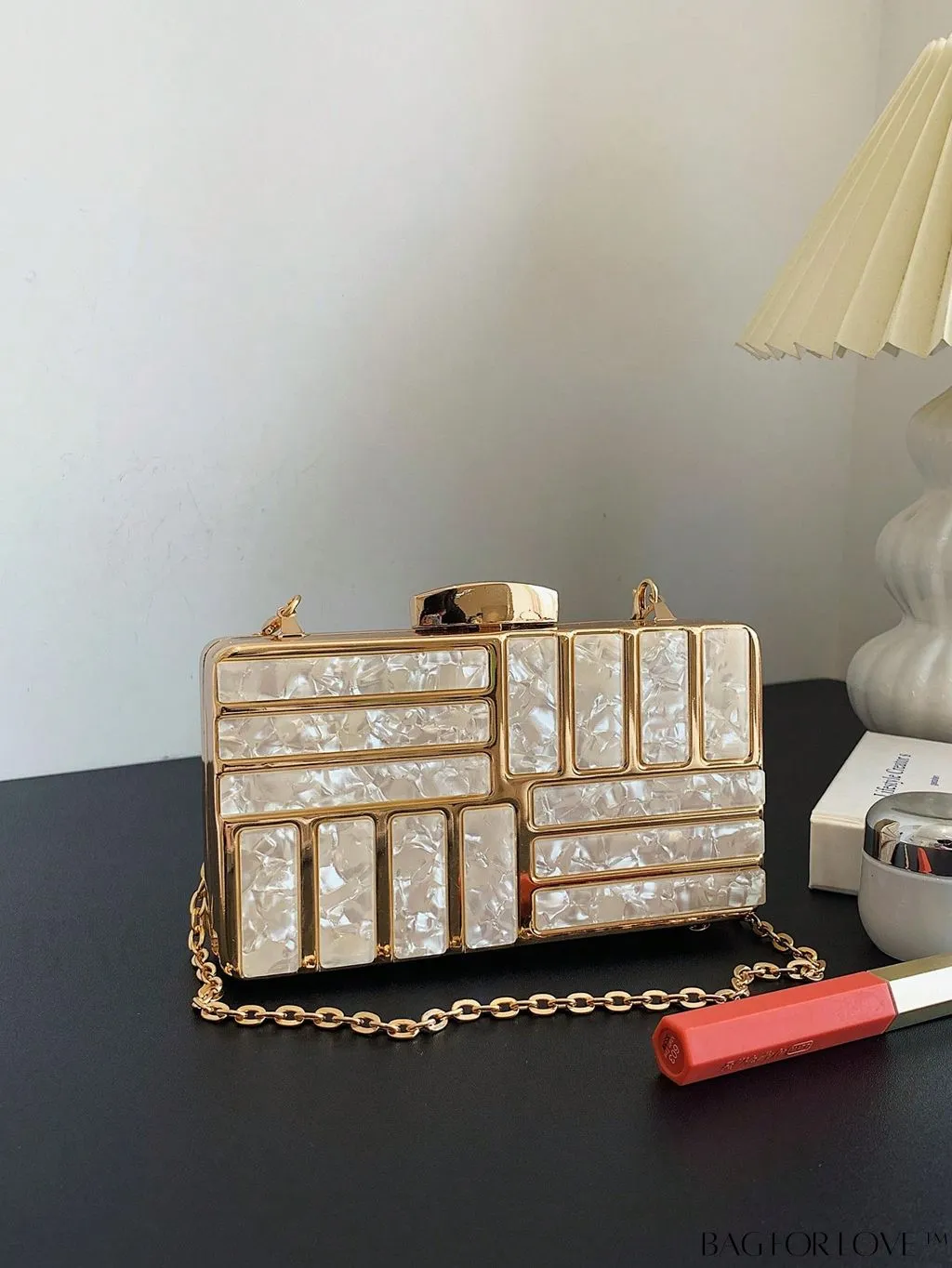 BagForLove - Chic Marble Box Bag: Ideal Bridal Accessory for Weddings, Proms, and Parties
