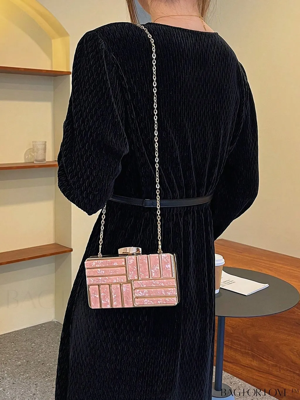 BagForLove - Chic Marble Box Bag: Ideal Bridal Accessory for Weddings, Proms, and Parties