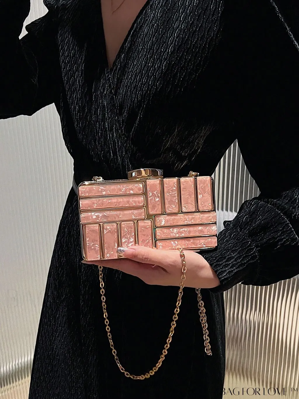 BagForLove - Chic Marble Box Bag: Ideal Bridal Accessory for Weddings, Proms, and Parties