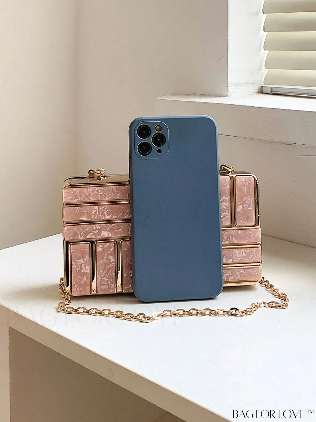BagForLove - Chic Marble Box Bag: Ideal Bridal Accessory for Weddings, Proms, and Parties