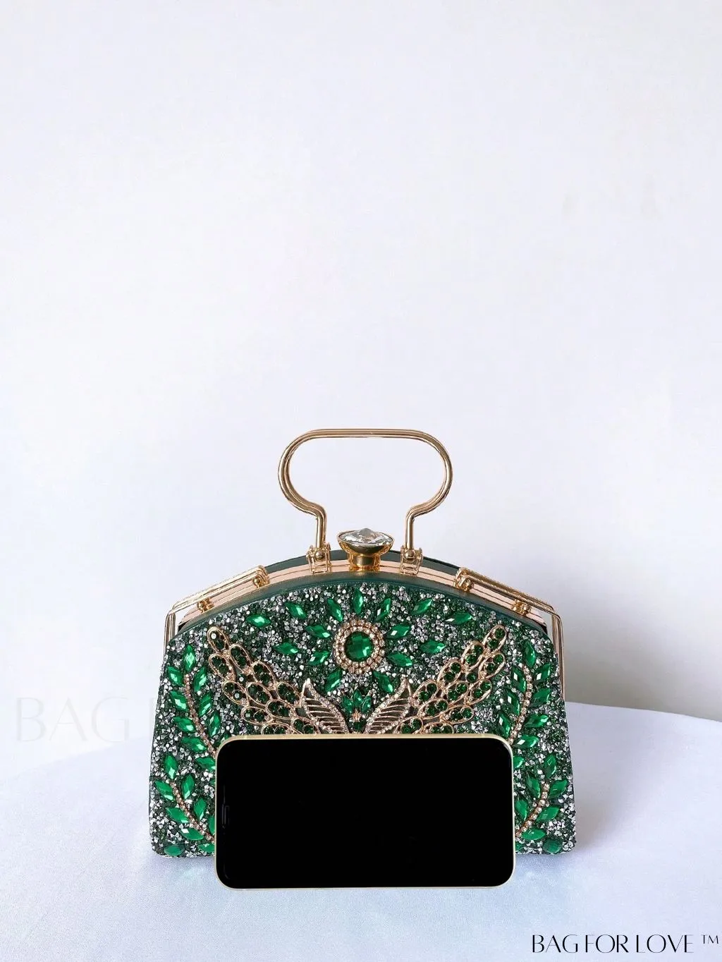 BagForLove - Chic Rhinestone Embellished Top-Handle Box Bag: Elevate Your Style