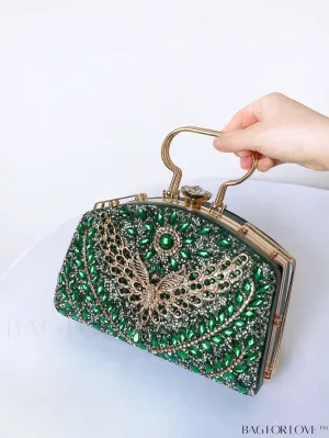 BagForLove - Chic Rhinestone Embellished Top-Handle Box Bag: Elevate Your Style