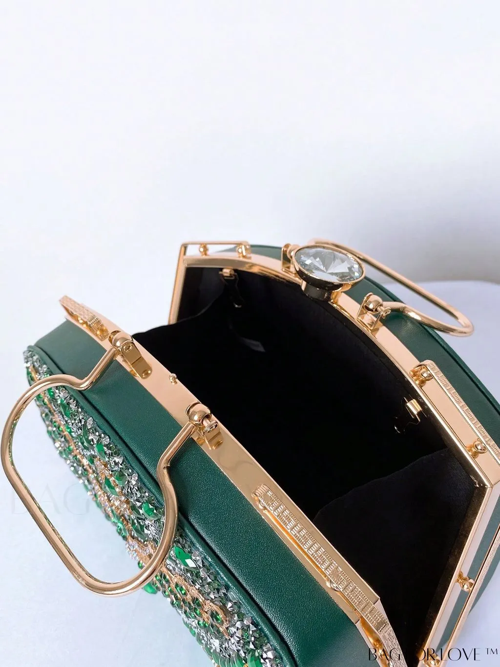BagForLove - Chic Rhinestone Embellished Top-Handle Box Bag: Elevate Your Style