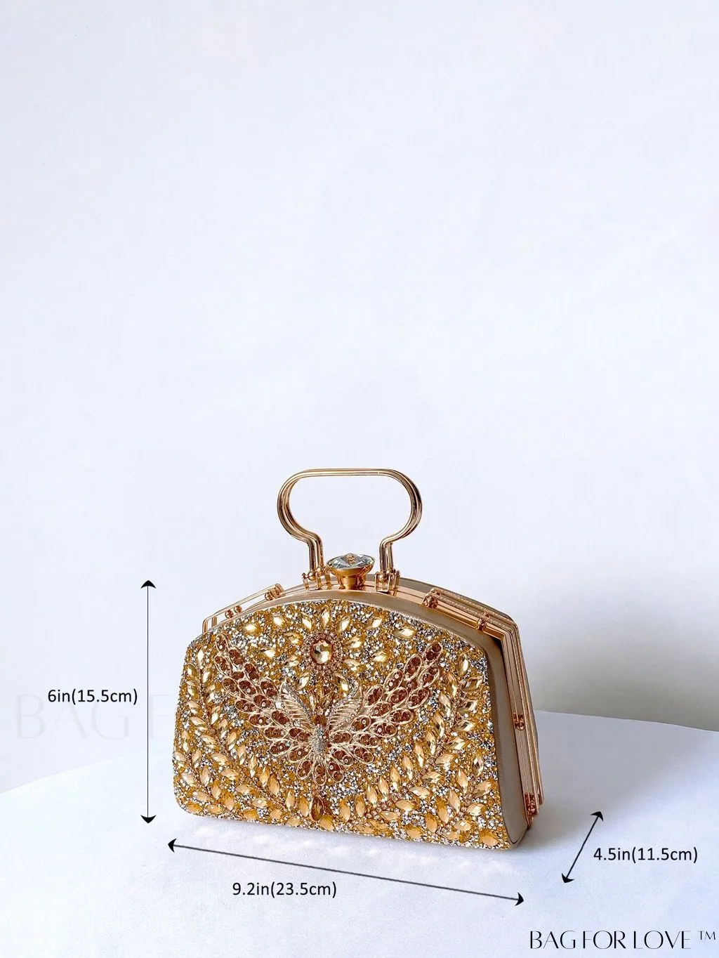 BagForLove - Chic Rhinestone Embellished Top-Handle Box Bag: Elevate Your Style