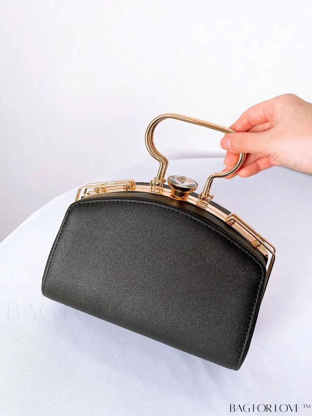 BagForLove - Chic Rhinestone Embellished Top-Handle Box Bag: Elevate Your Style