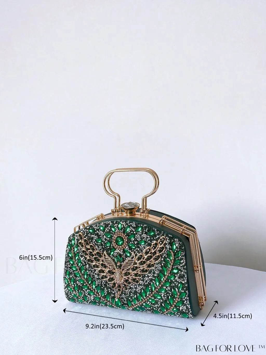 BagForLove - Chic Rhinestone Embellished Top-Handle Box Bag: Elevate Your Style