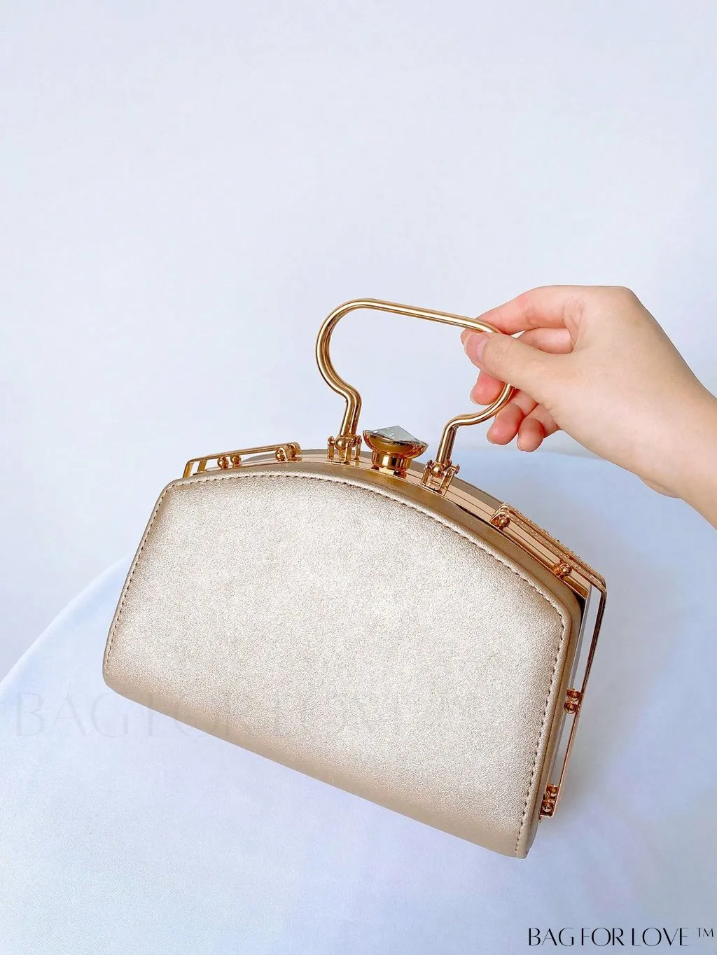 BagForLove - Chic Rhinestone Embellished Top-Handle Box Bag: Elevate Your Style