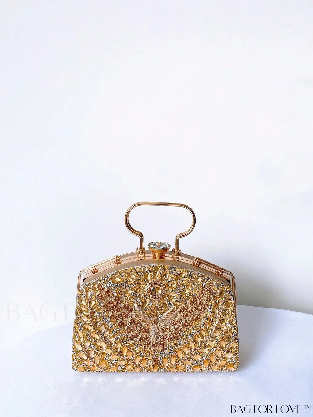 BagForLove - Chic Rhinestone Embellished Top-Handle Box Bag: Elevate Your Style