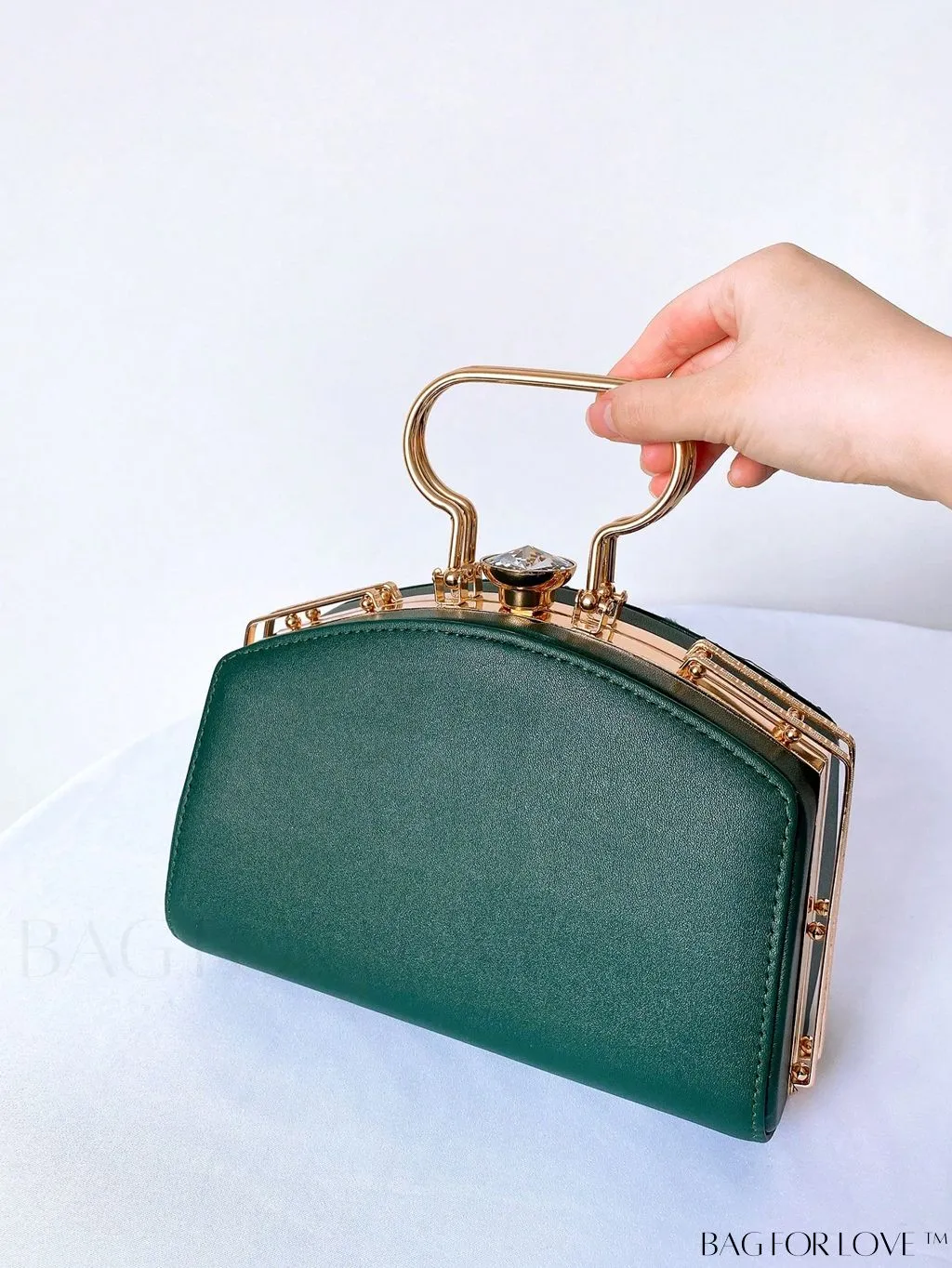 BagForLove - Chic Rhinestone Embellished Top-Handle Box Bag: Elevate Your Style