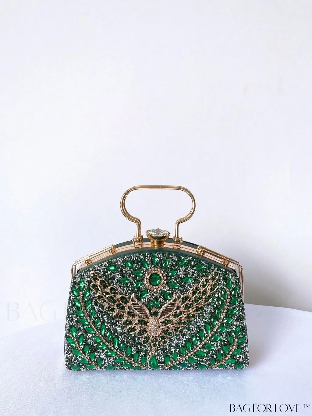 BagForLove - Chic Rhinestone Embellished Top-Handle Box Bag: Elevate Your Style