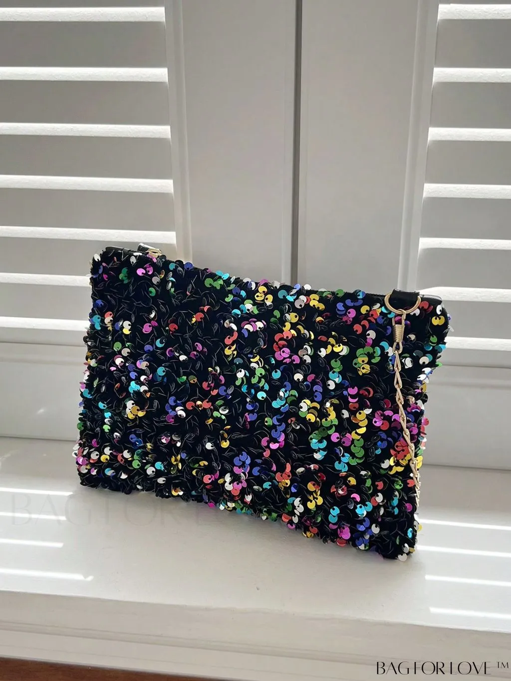 BagForLove - Chic Sequin Chain Zipper Square Bag - Small and Glamorous