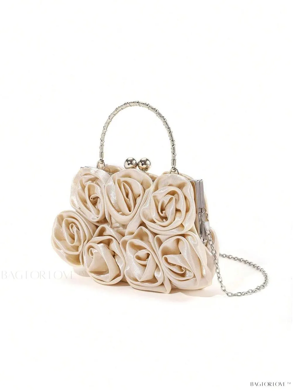 BagForLove - Elegant Solid Color Silk Handbag Perfect for Women's Formal Events