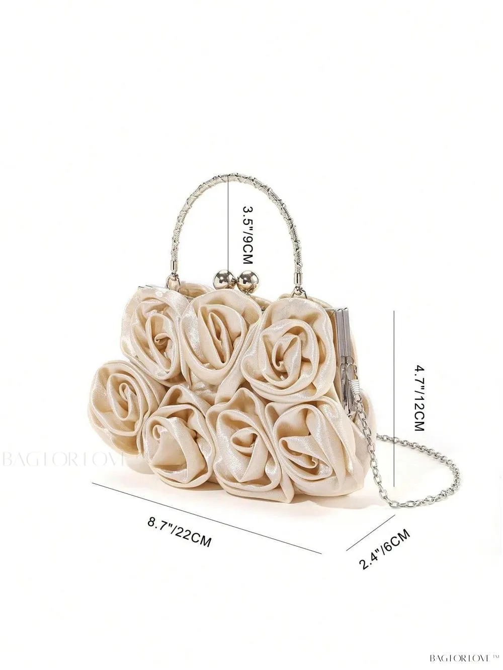 BagForLove - Elegant Solid Color Silk Handbag Perfect for Women's Formal Events