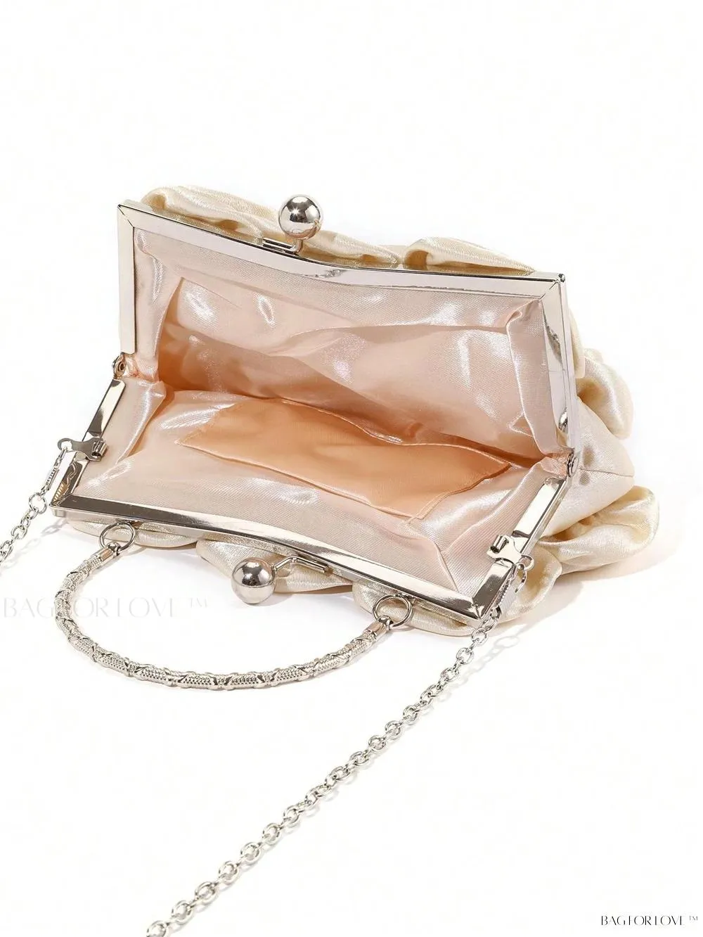 BagForLove - Elegant Solid Color Silk Handbag Perfect for Women's Formal Events